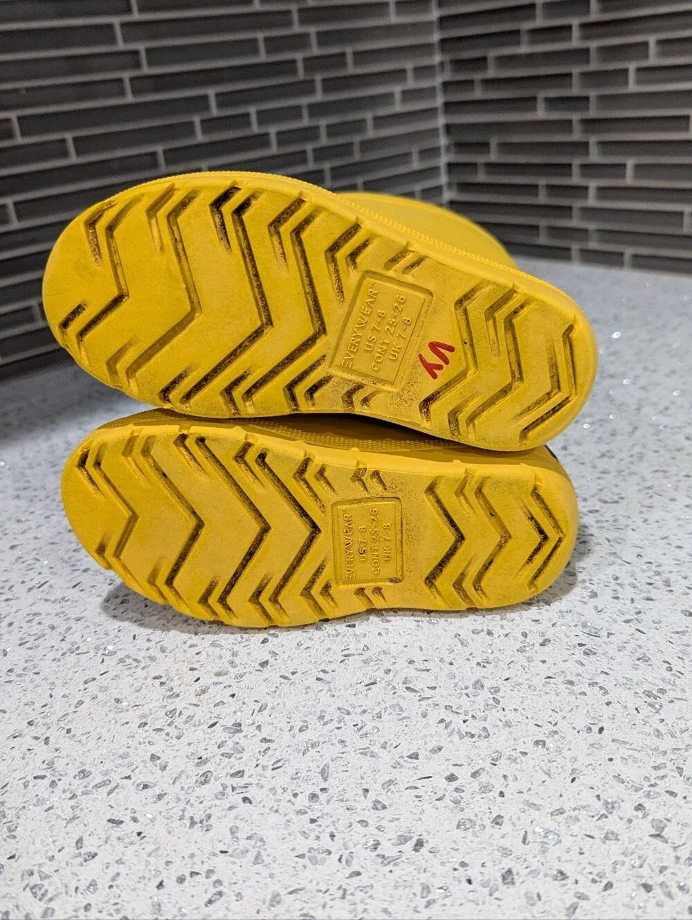 Totes Kids Charley Charlie Yellow Rainboots Rain Boots Wellies Boy Girl Size 7 8